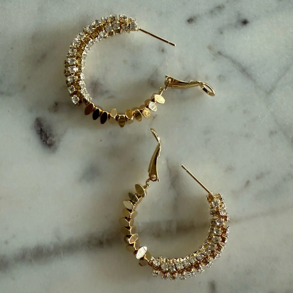 Elegant Gold and Silver Hoop Earrings